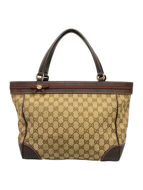 Gucci Tote GG Pattern Principe Beige Brown Multi Leather